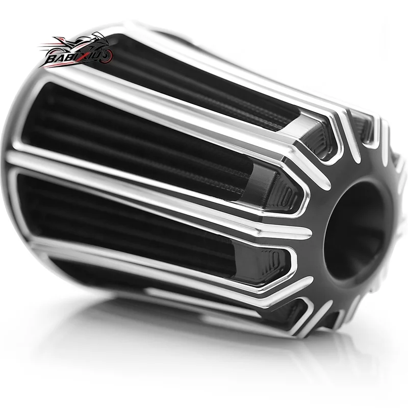 For Harley Air Cleaner Intake System High Flow CNC Billet Inverted Cone Gauge Cut Style Sportster Dyna Softail Touring