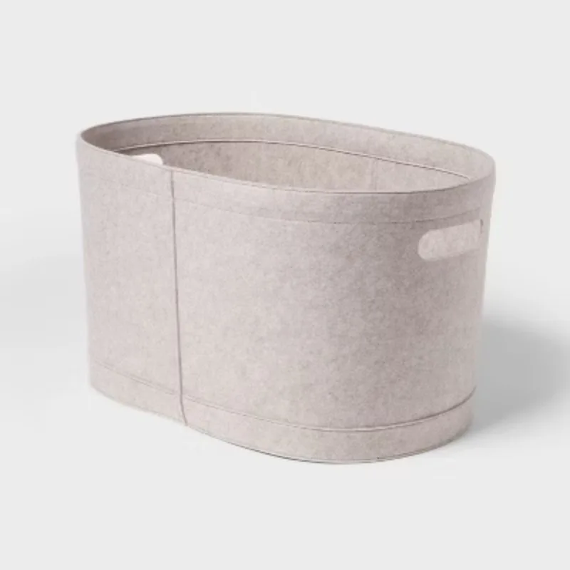 

1.5 Bushel Felt Laundry Hamper Oatmeal - Durable Clothes Hamper with Handles, Polyester