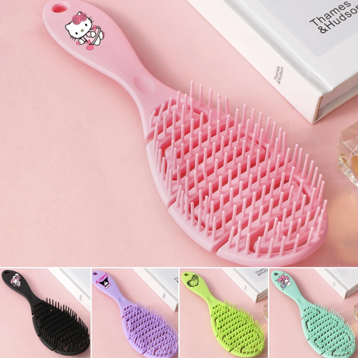 Anime Hello Kitty Air Cushion Comb Anti-Static Sanrios Kuromi My Melody Girls Hair Brush Massage Hollow Out  Styling Tools Gifts