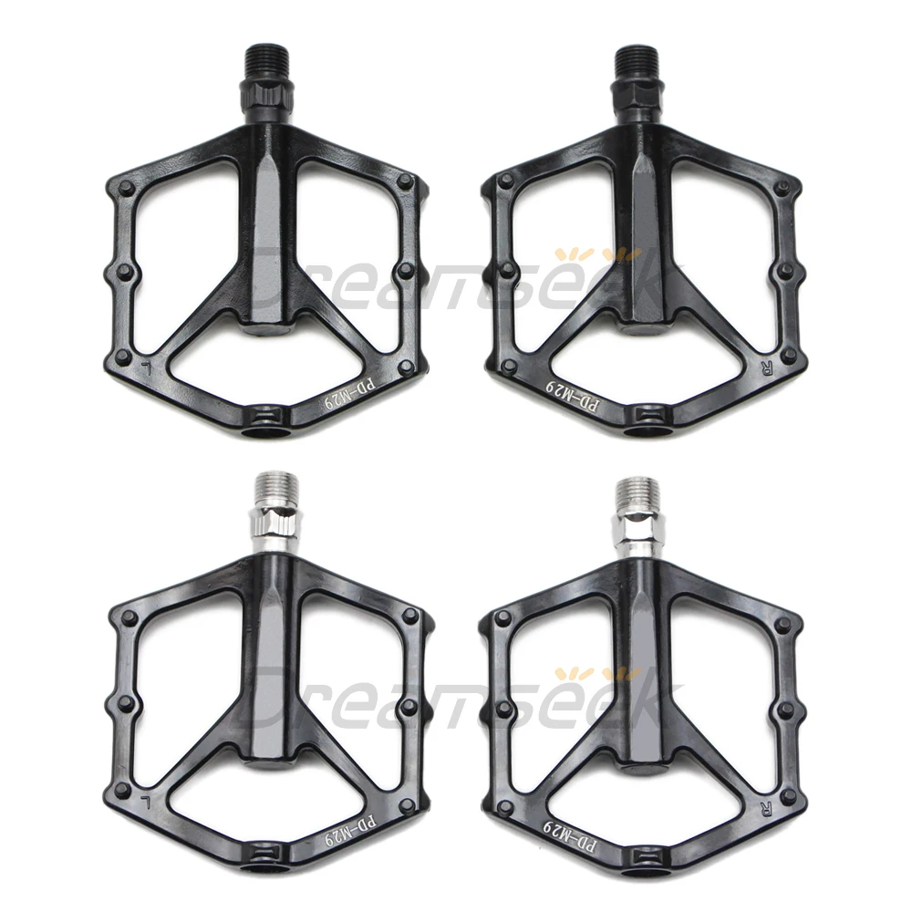 

Pair Bike Pedal 9/16" MTB DU Bearing Sealed Flat Platform Mountain Bicycle Cycling Pedals Aluminum Alloy Non-Slip Black / Silver