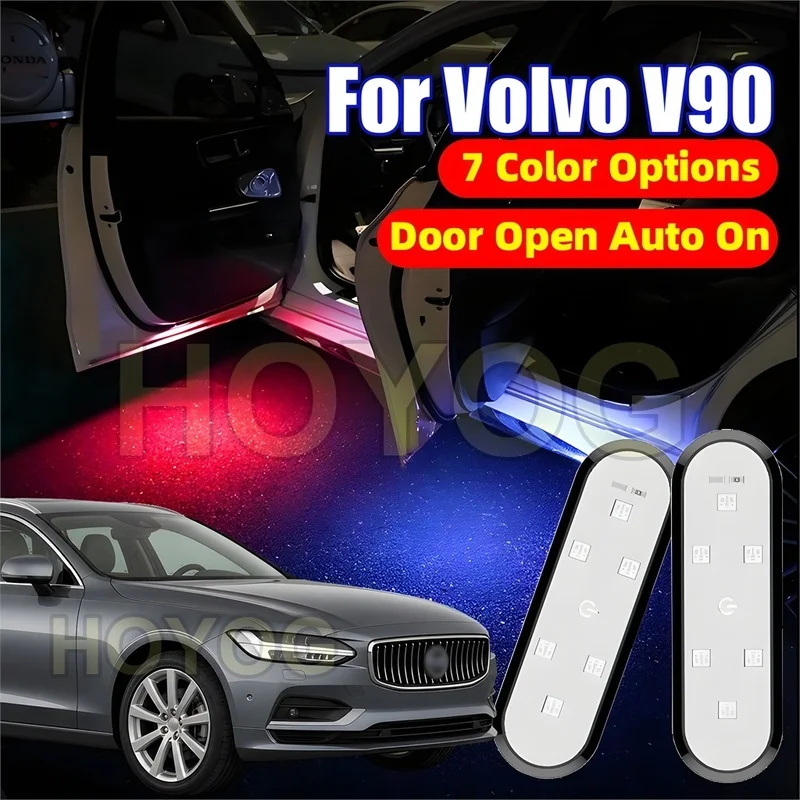 Fit for Volvo V90 2016-2026 Wireless 6-LED Car Door Light for Door-Opening Warning with Type-C Charging