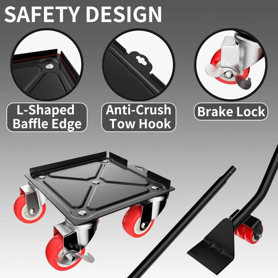 

Dolly,Furniture Movers with 5 Wheels,Carbon Steel Panel Heavy Duty Dolly,Furniture Lifter with 5 360 Rotatable Rubber Universal