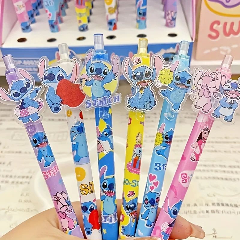 Stylo Gel Rétractable Lilo & Stitch 0,5 mm Encre Noire avec Patch Stitch Mignon – Papeterie Étudiant – Cadeau