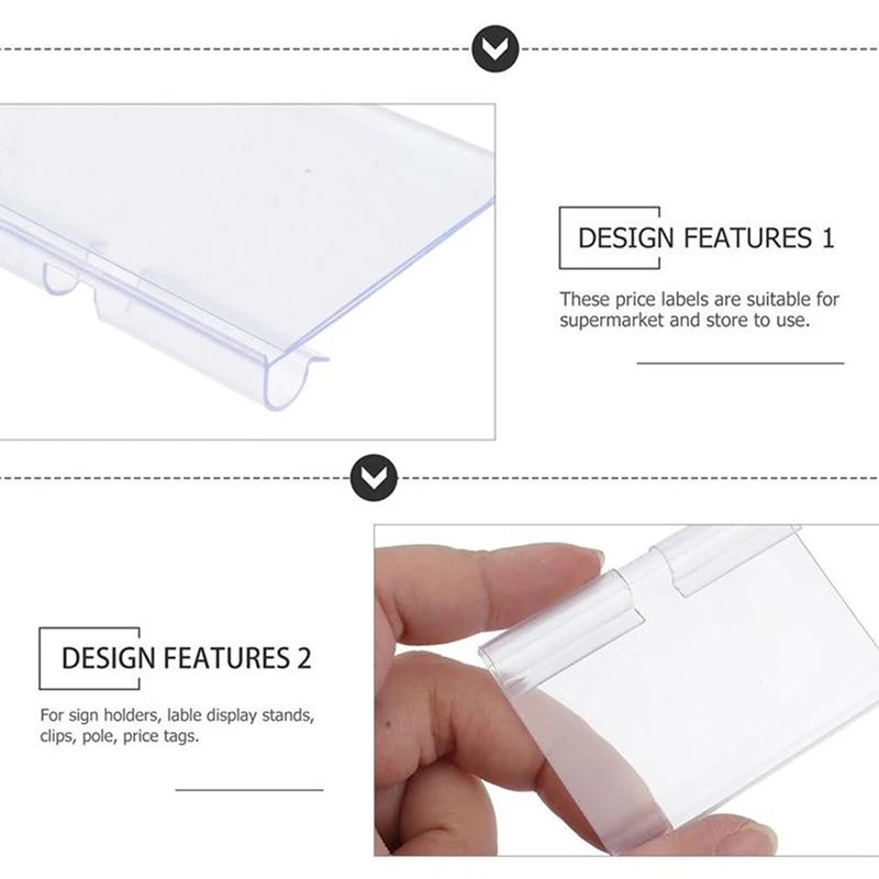 10PCS Plastic Sign Label Holder Wire Shelf Retail Price Tag Label Merchandise Sign Display Holder Stand