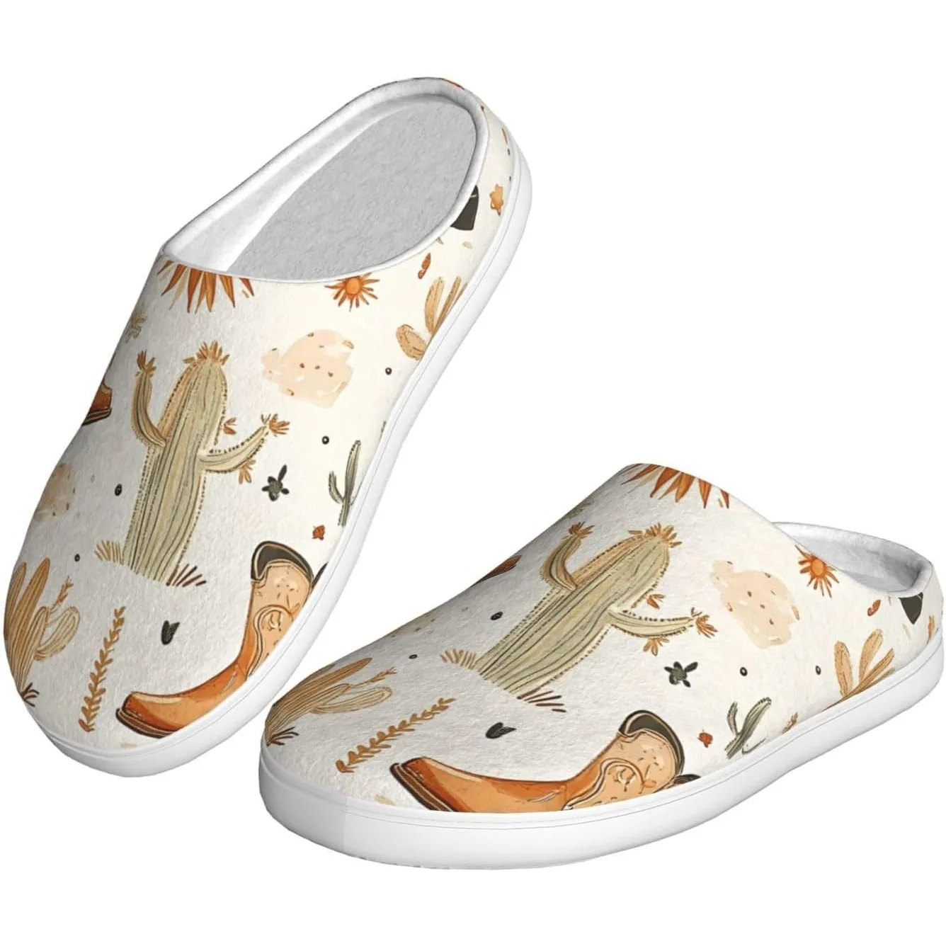 

Женские уютные тапочки в стиле вестерн, ковбойские домашние тапочки из мягкого хлопка для дома и улицы с противоскользящей подошвой