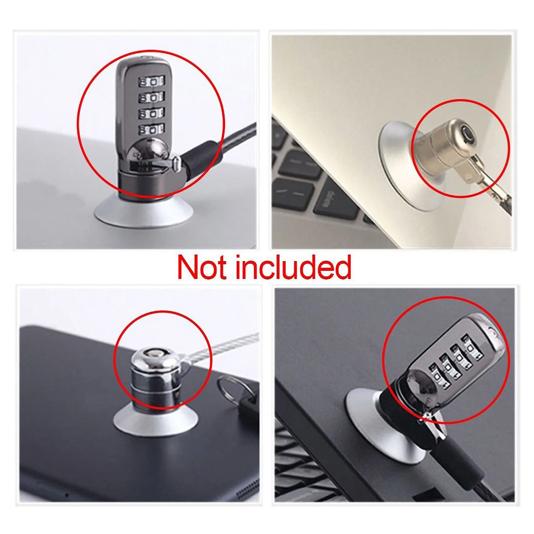 AY14 — клейкая защитная пластина со слотом для кабелей для блокировки ноутбуков, планшетов, мониторов и других устройств (серебристый, 2 шт.)