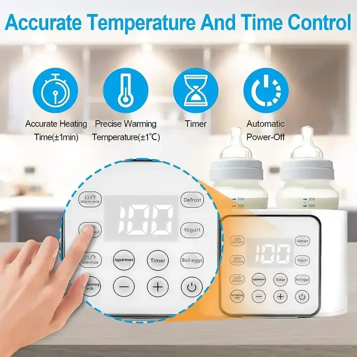 Chauffe-biSantos multifonction 9 en 1 avec écran LCD, arabisateur de biberons, chauffe-biSantos portable intelligent, chauffe-aliments pour bébé