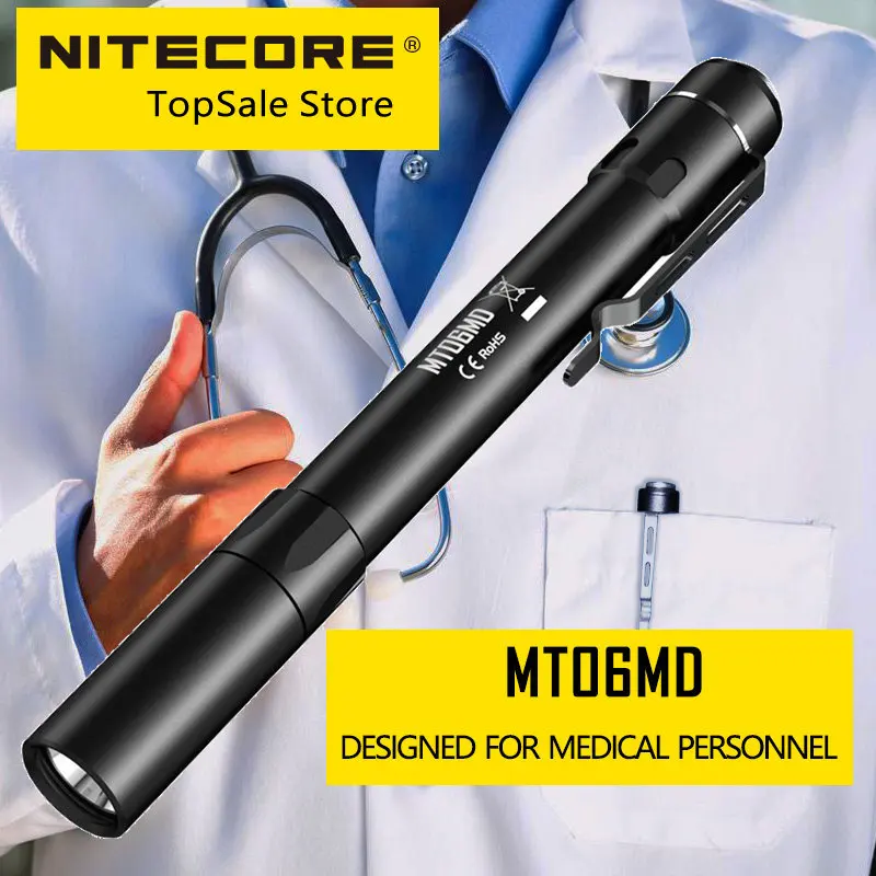 

NITECORE MT06MD AAA Battery LED Waterproof Flashlight Mini Rechargeable Small Lantern Portable Medical Penlight