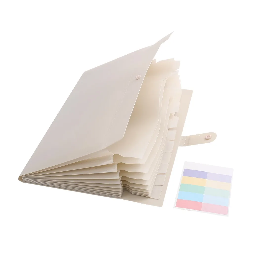 12 Pockets File Folder A4 Classification File Folder Pp File Folder Classified For Study Materials Contracts Work Documents