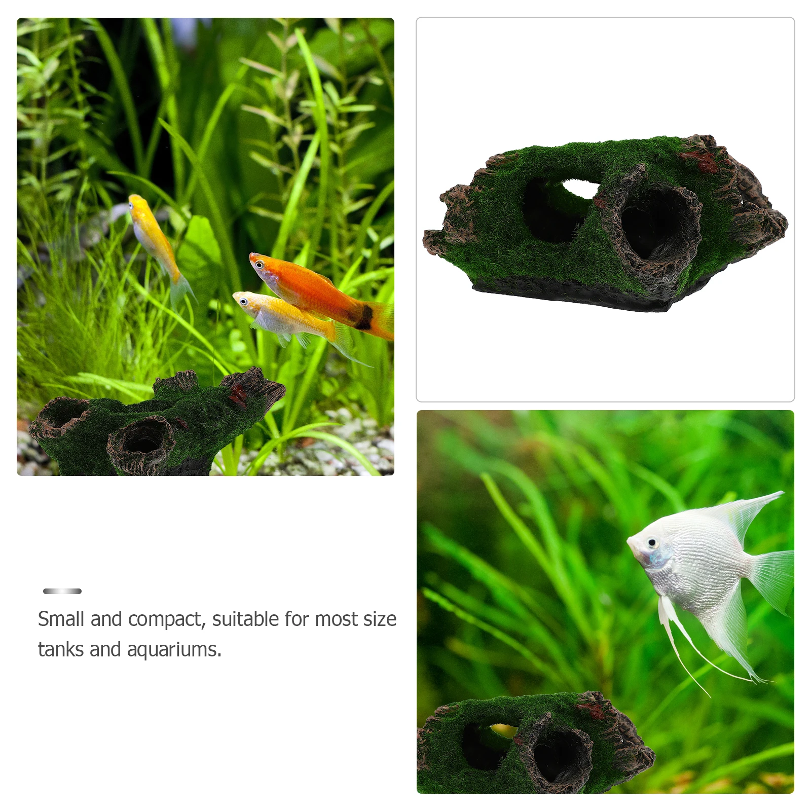 

1pc Natural Resin Ornament Aquarium Landscaping Decoration Tank Hiding Simulated Fish Shrimp Shelter Underwater