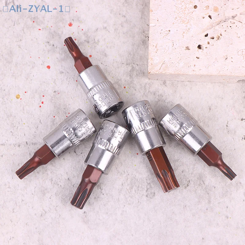 

【ZYAL-1】5 Pcs Torx Screwdriver Bits 1/4 Inch Drive Socket Head Tools T15 T20 T25 T30 T40 Socket Wrench Adapter Hand Tools
