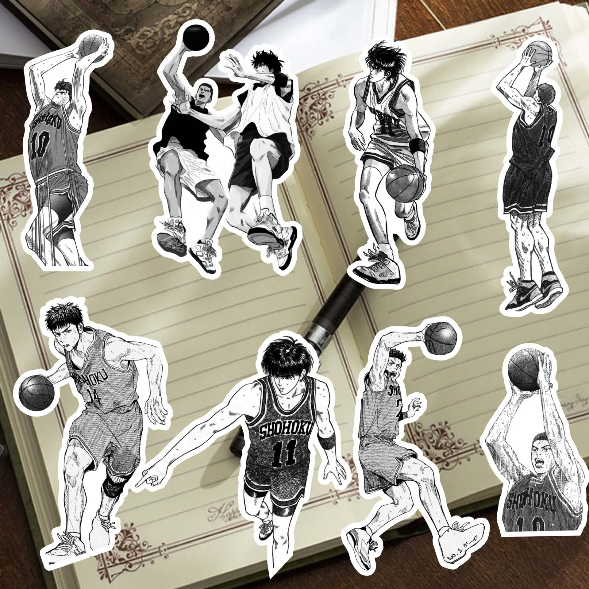 68pcs/set Cartoon New Anime SLAM DUNK Sakuragi Hanamichi Rukawa Kaede Kawaii Figure Waterproof Hand account DIY Sticker Gifts - view 3