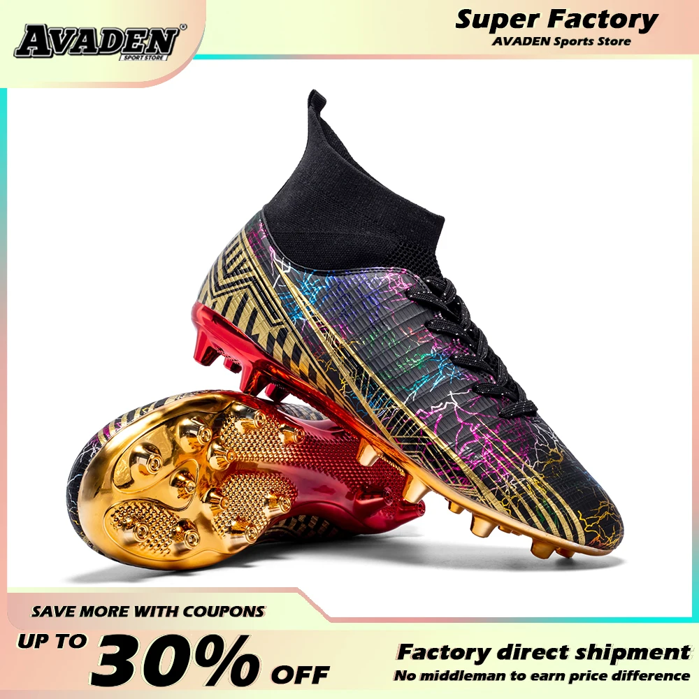 

2023 Men Professional Original Society Football Boot Sneakers Futsal High tops AG Soccer Cleats Outdoor Men Training Soccer Shoe