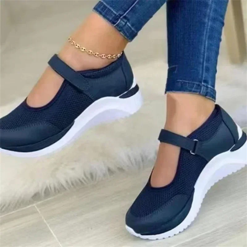 Tênis vulcanizado para mulheres, sapatos, apartamentos, caminhada, alta qualidade, plus size, 35-43, moda