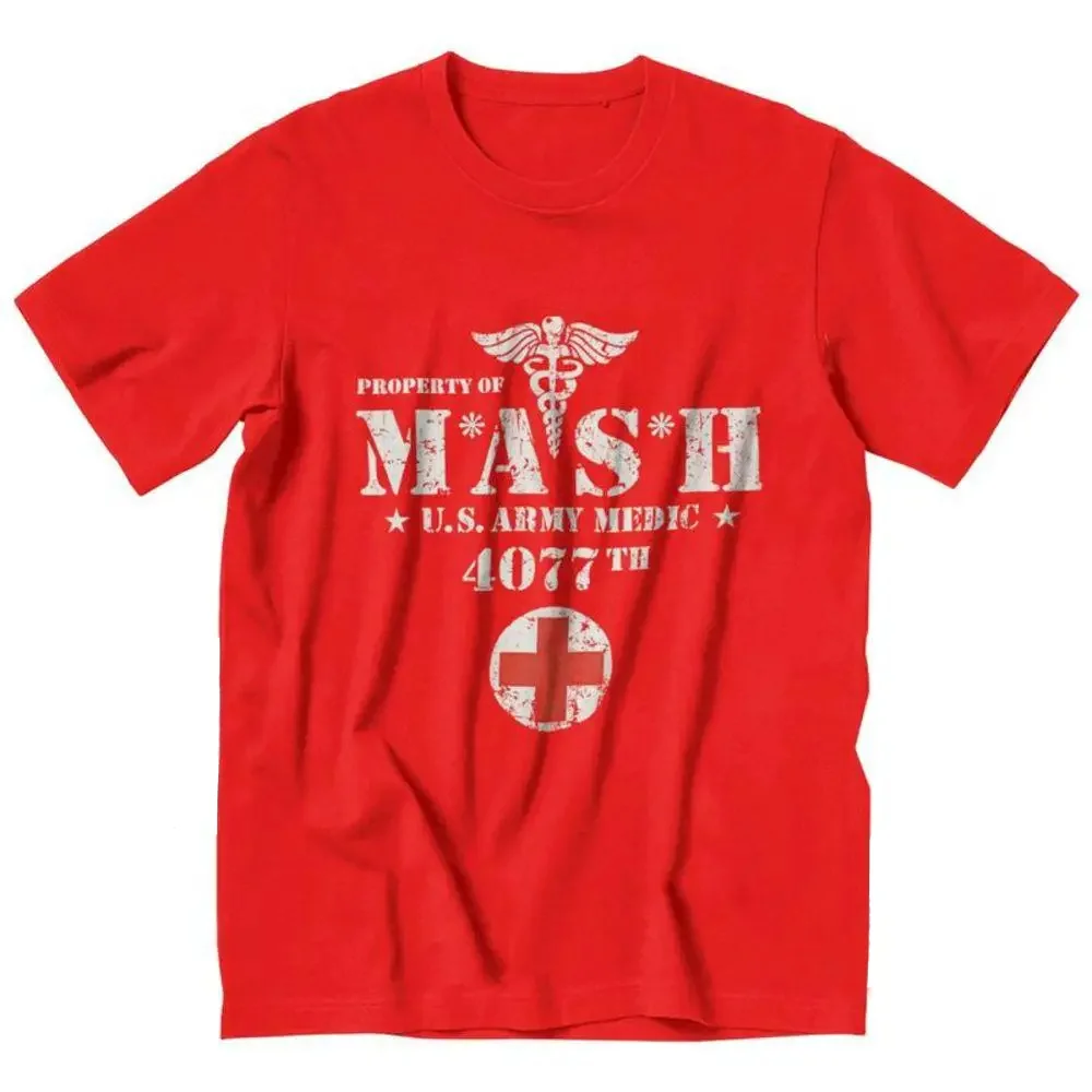 Vintage Mash Tv Show Men T Shirt 100% Cotton Tee Tshirts Summer T-Shirt Gift Women Unisex Clothes Novelty DesignVintage Mash Tv