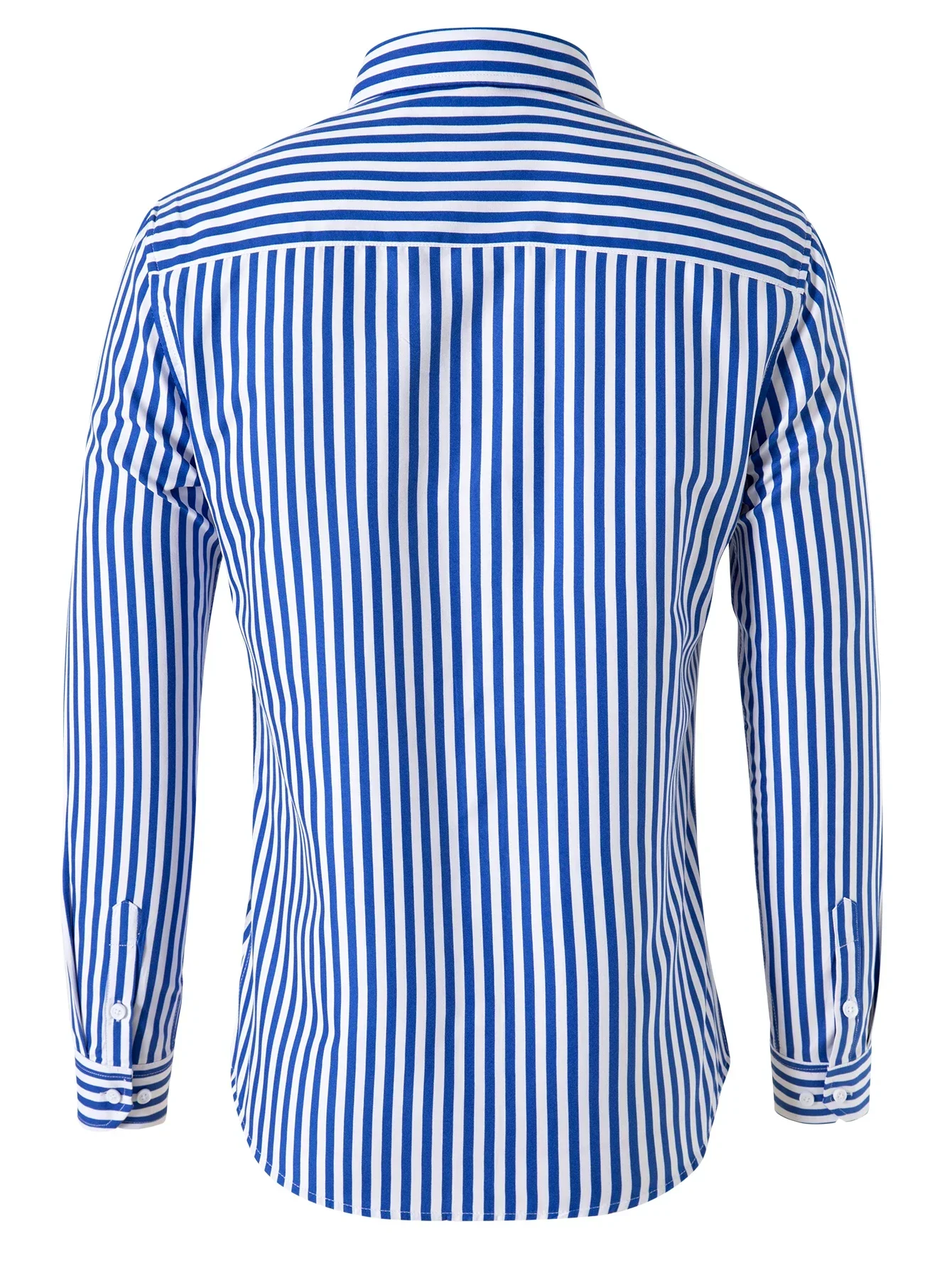 

Striped Men's Long Sleeve Shirt Casual Fashion Lapel Slim Top Cardigan