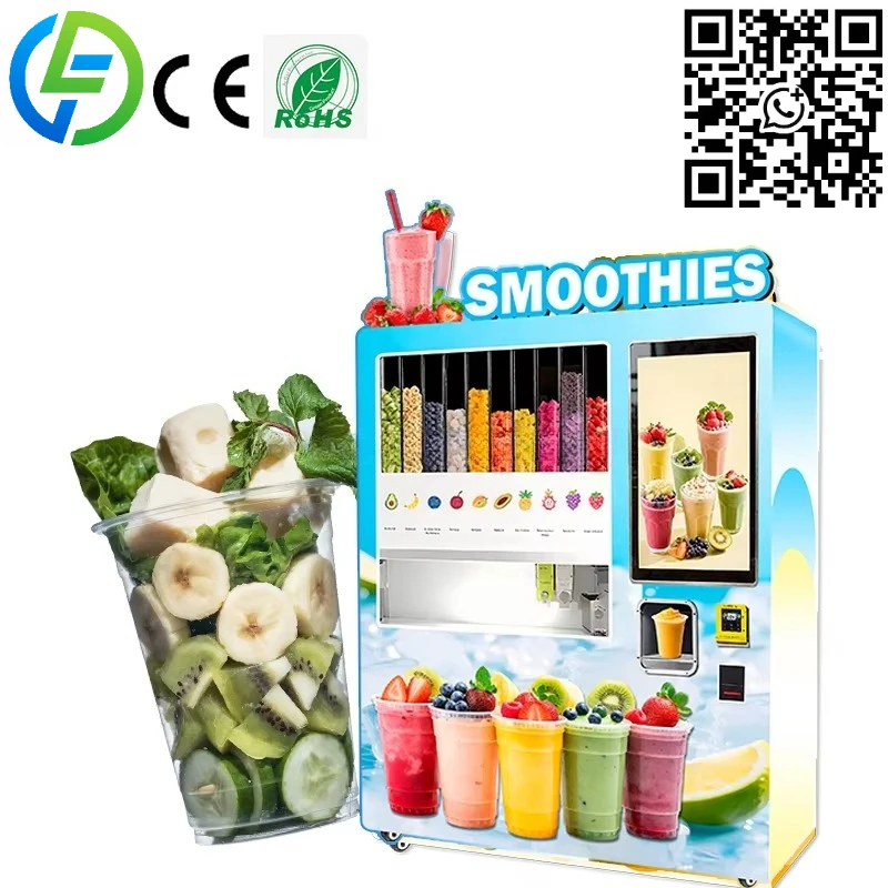 Máquina de Venda Automática de Smoothies Personalizados com Refrigeração e Autoatendimento