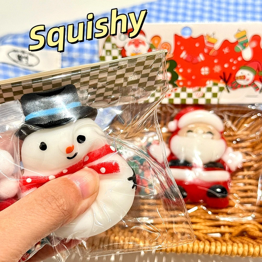 

Lovely Christmas Taba Squishy Toys Santa Claus Snow Man Fidgets Toys Squeeze Stresses Relief Paw Squishies Party Favors