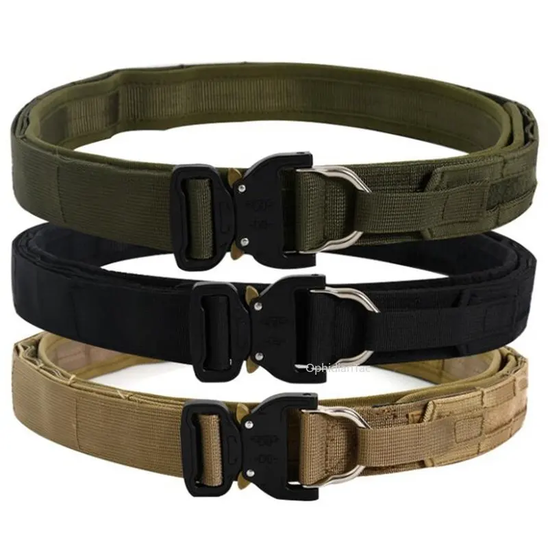 MOLLE Battle Belt  Heavy Duty Belt with Inner Belt Inner Belt Pad Quick Release Buckle Two Belt System Double Layer