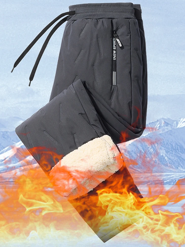 Pantaloni sportivi in pile da uomo Pantaloni spessi in pile caldo invernale Pantaloni da jogging da corsa Pantaloni da allenamento in palestra per allenamento in palestra in bicicletta invernale