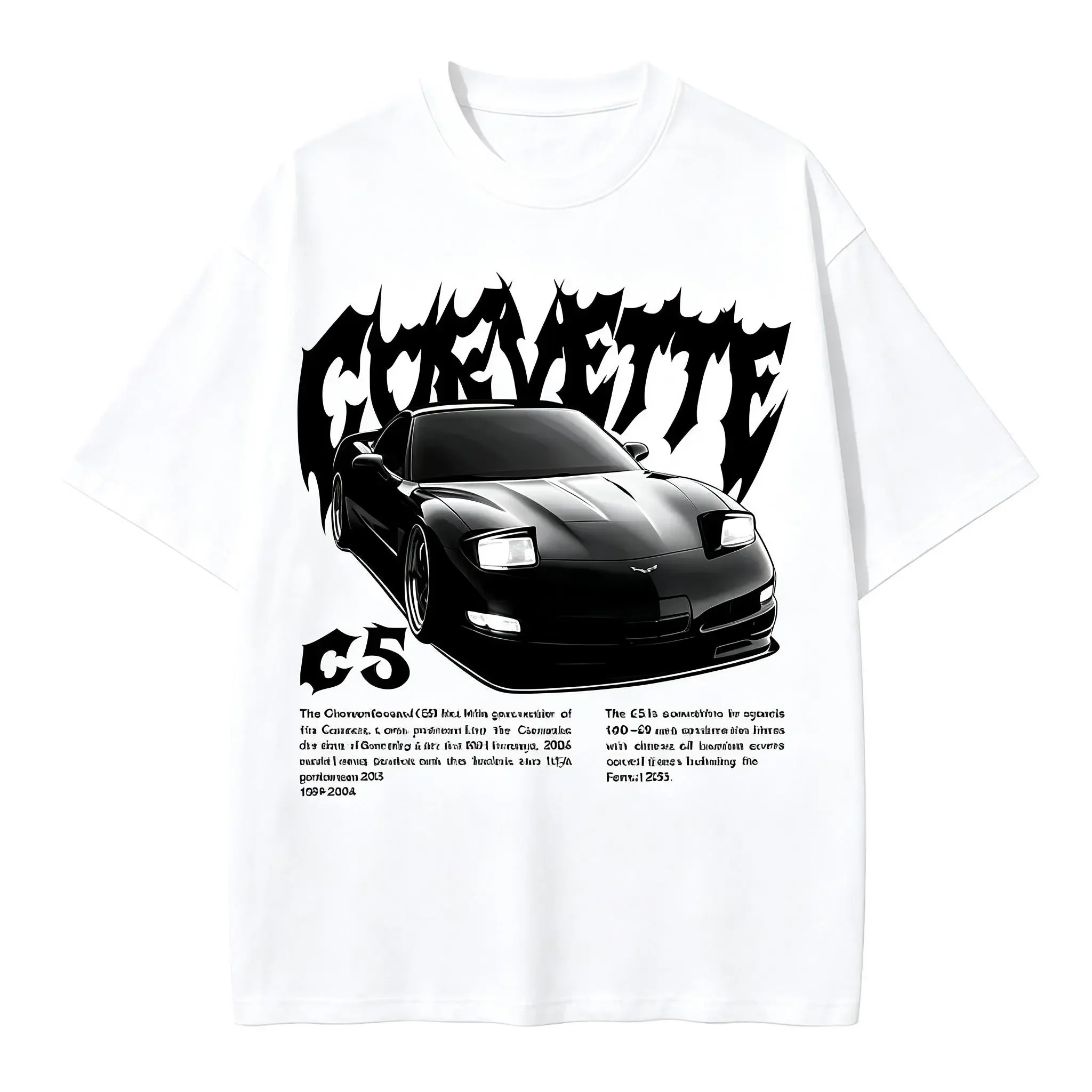 Corvette C5 T-Shirt, Retro Car Graphic Tee, Y2K Streetwear Shirt for Car Enthusiasts, Vintage Chevy Racing Fitted Crewneck Soft Classic Cotton Graphic Tee Zac Brown Sphere Las Vegas Merch Funny T Shirt Casual Tshirt, Vintage Graphic Tees, Graphic Print