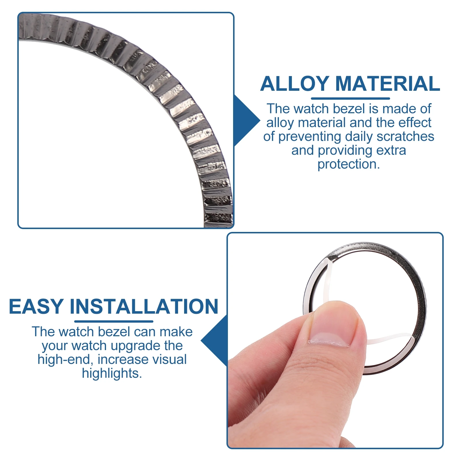 

Alloy Bezel Protective Circle Smart Watch Miniature Frame Ring Fashion Wave Pattern Bezel Watch Accessory Smartphone Dust Plug