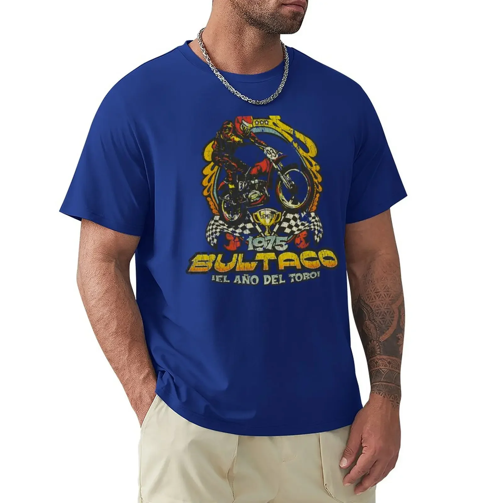 Bultaco 1975 Year of The Bull T-Shirt quick-drying sports fans quick drying oversized Men's clothing