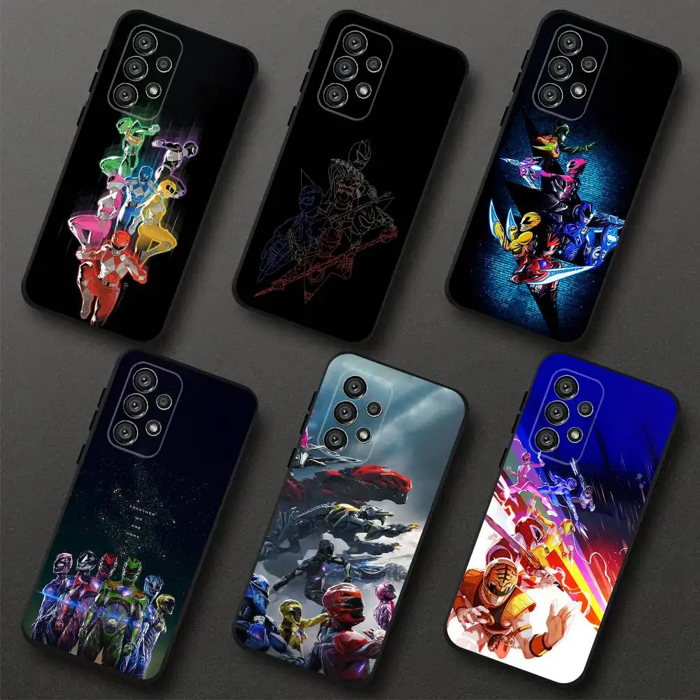 

P-PowerS-COOL R-RangerS Phone Case For Samsung S 25,24,23,22,30,21,10,9,Ultra,Plus,Lite,FE,4,5G Black Soft Case