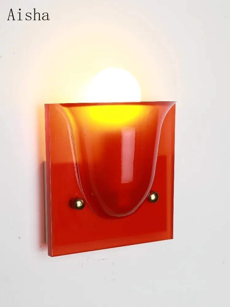 LED Single Head/double Head Resin Wall Lamp Green Retro Living Room Wall Color Bedroom Bedside Sconces Indoor Wall Light