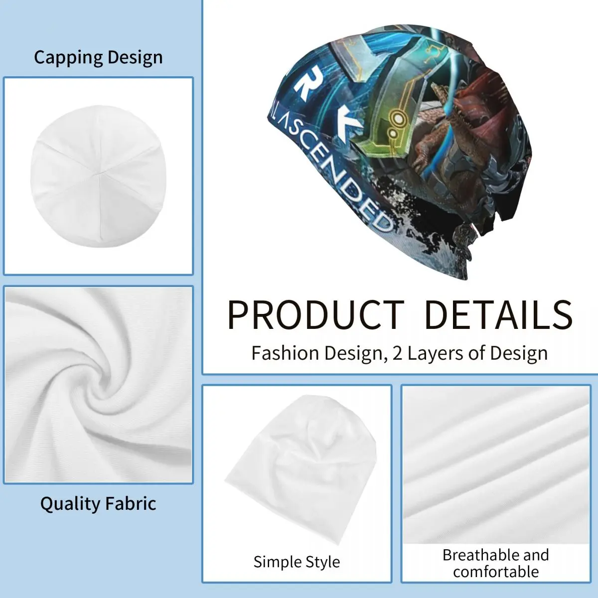 ARK بقاء الصاعد الديناصورات الدافئة محبوك قبعة الهيب هوب بونيه قبعة الخريف الشتاء في الهواء الطلق قبعات حريمي للجنسين الكبار