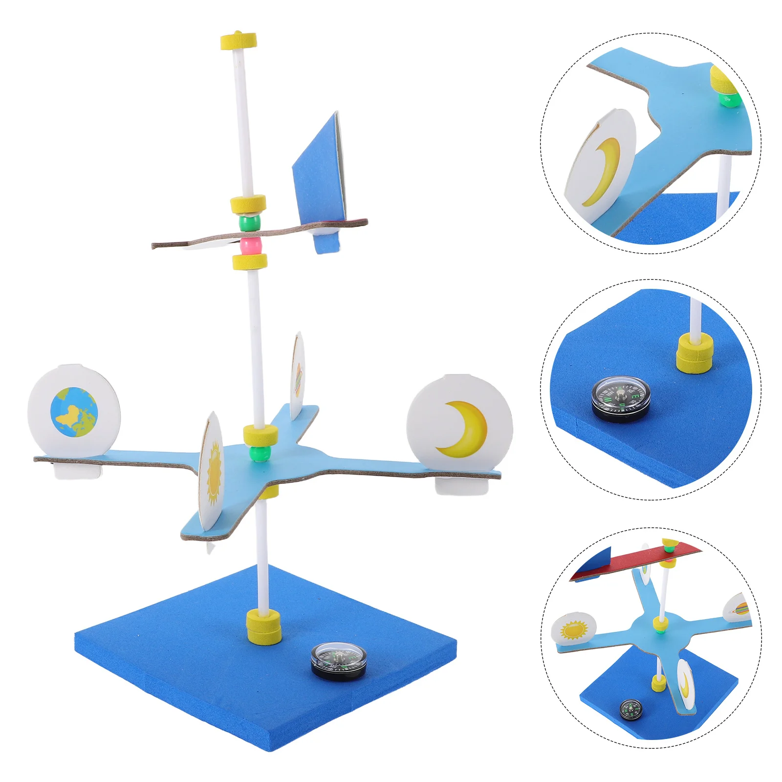 

1Set Kids Wind Vane Science Experiment Creative DIY Assembly Educational Stem Project Kit for Scientific Exploration and