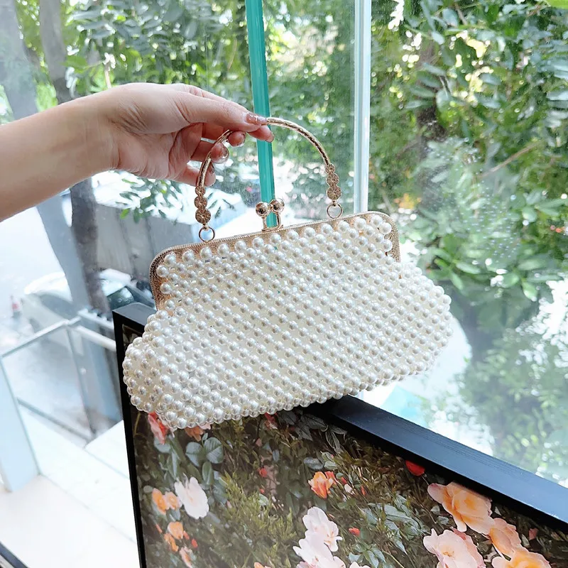 Luxury Female Pearl Evening Bags Women Banquet Mini Handbags Wedding Dinner Party Clutch Purses Fairy Holiday Top Handle Bags