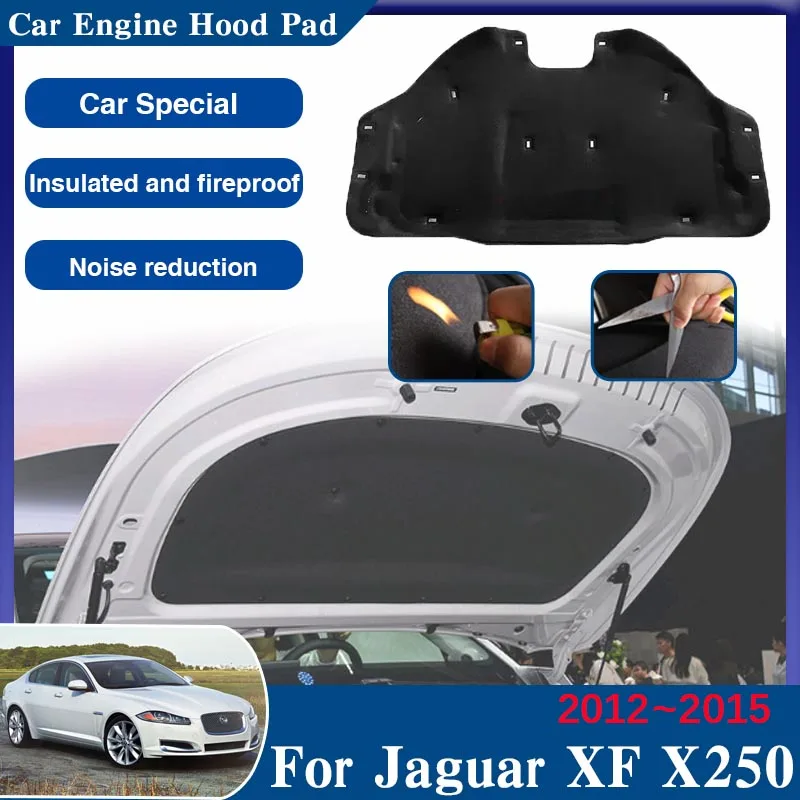 

Car Engine Hood Pad for Jaguar XF X250 2012~2015 Fireproof Heat Sound Insulation Cotton Mat Liner Interior Accessories 2013 2014