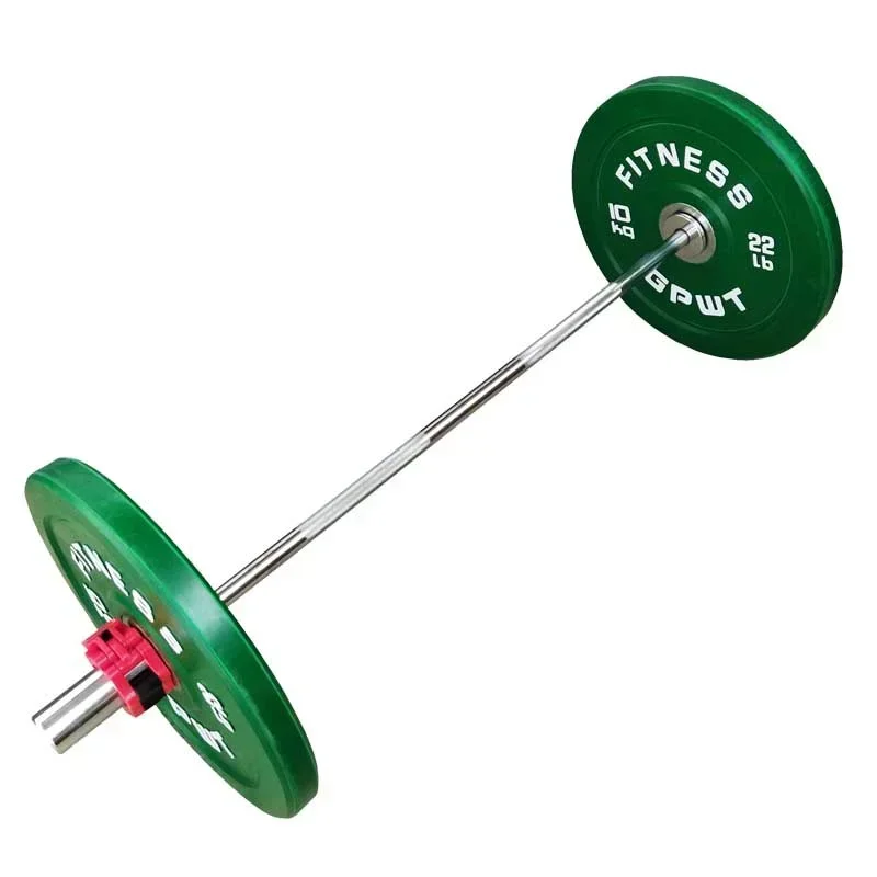 Upgrade New Full Weight Competitive Large Hole All-Rubber Barbell Piece Gym 5.5 Lb -55 Lb Color Barbell Weight Plate