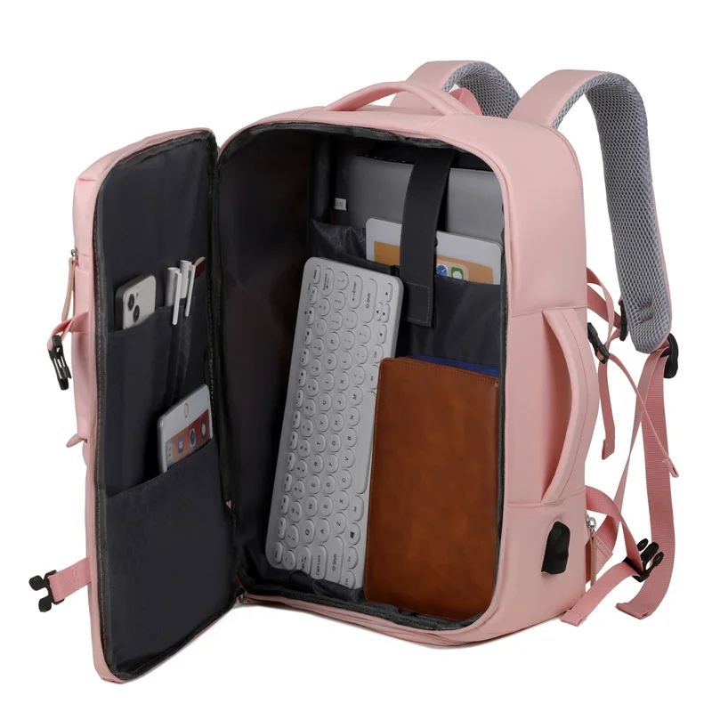 Casual backpack men's and women's large capacity multi-waterproof computer bag functional luggage backpack travel backpack
