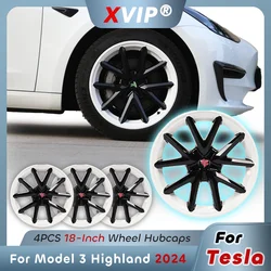 XVIP Sport Style HubCap 18 Inch For Tesla Model 3 2021-2023 Replacement Full Rim Wheel Cover Glossy Matte White Black Dual-Color