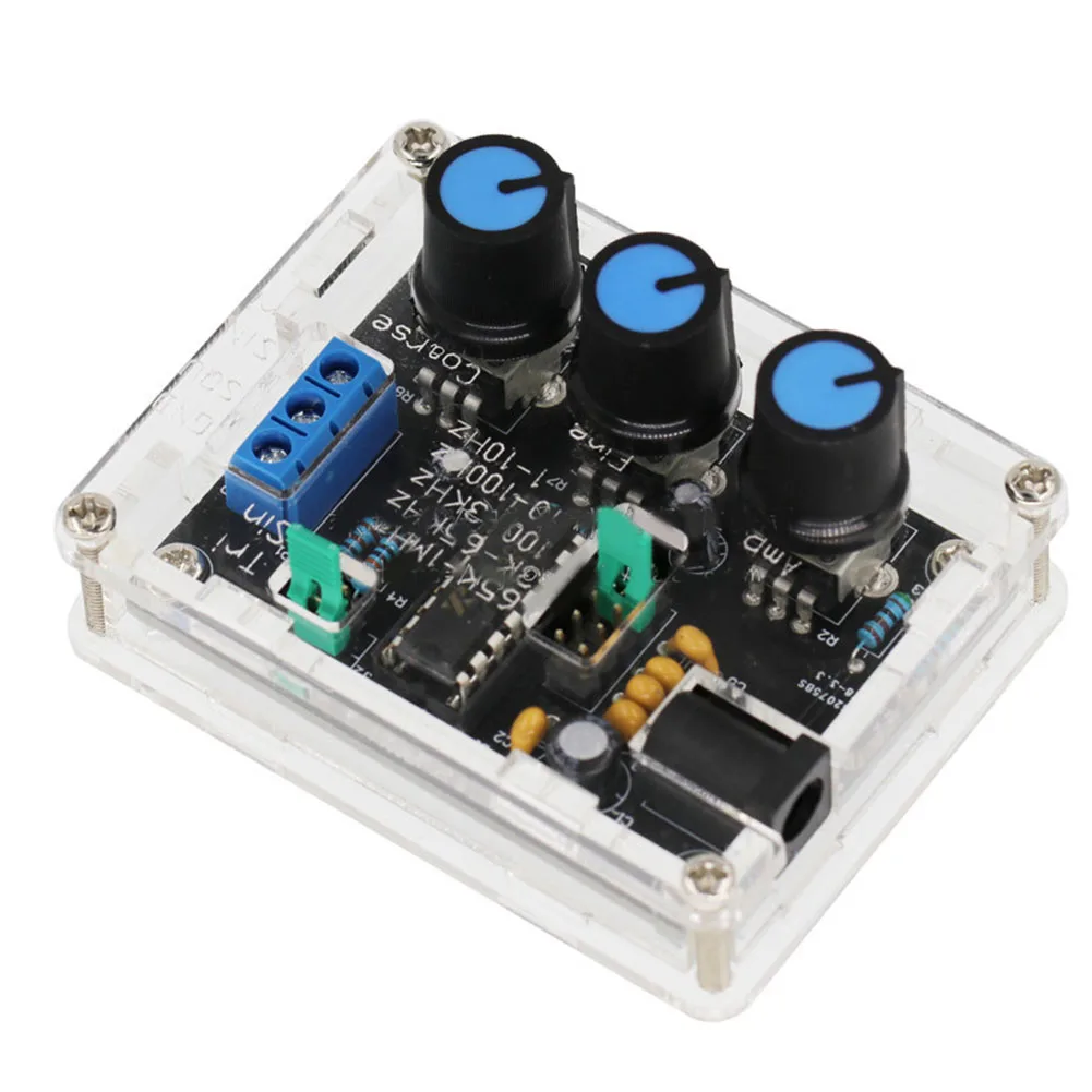 High precision DIY Signal Generator Kit Sine Triangle Square Wave Adjustable Frequency 1Hz 1MHz Simple Setup (9 12VDC)