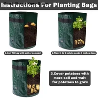 dailyGarden Planting Bag, With Handles 3/5/7/10 Gallon , High Quality Garden Tools PE Plant Bag Vegetable Tomato Potato Flower 5