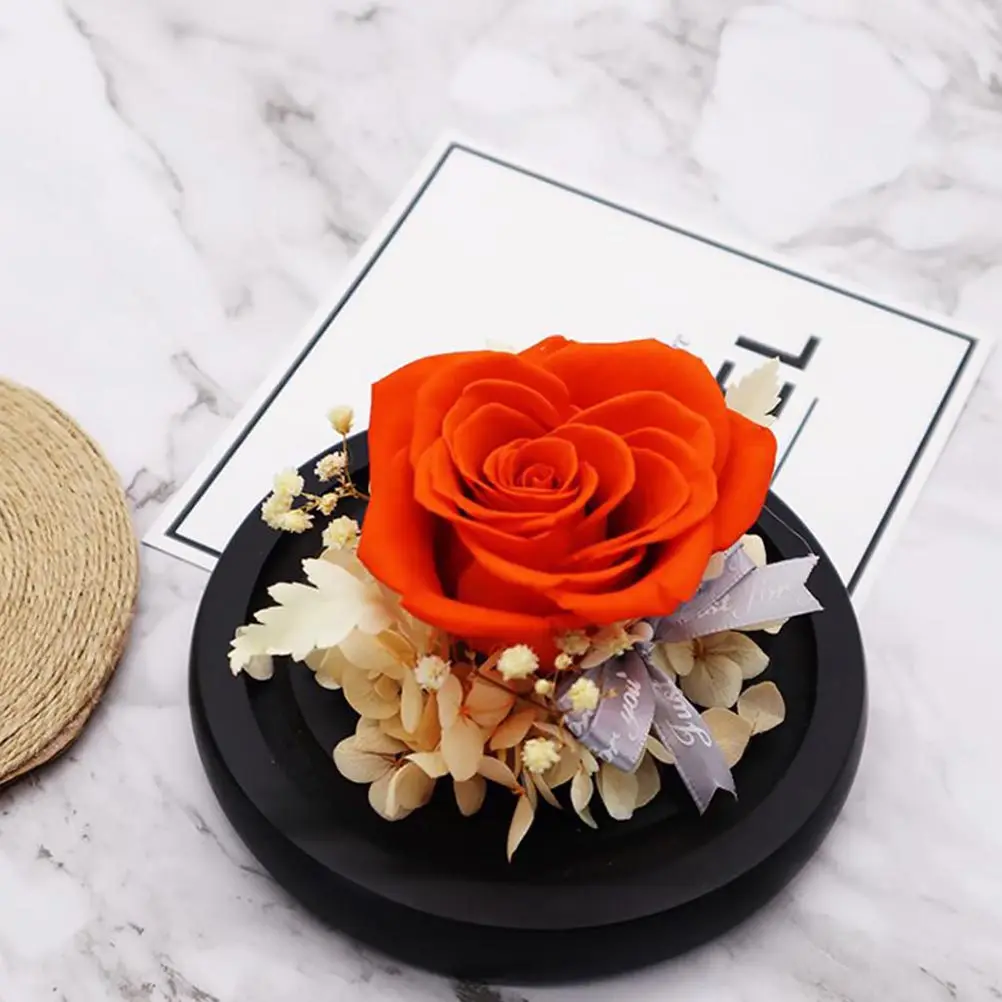 

Preserved Rose Adornment Dome Exquisite Romantic Decor for Home Office Bedroom Living Room Valentine's Day Eternal