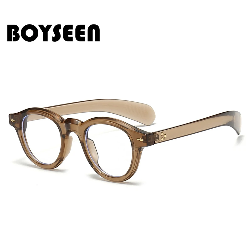 Очки BOYSEEN в круглой оправе, синие легкие очки для мужчин и женщин, винтажные черные леопардовые очки в оправе Can Do, очки по рецепту