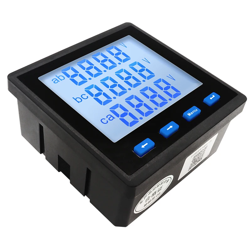 RS485 400V Three Phase LCD Multi-function Digital Display Voltage Ampere Watt Power Energy Frequency Meter