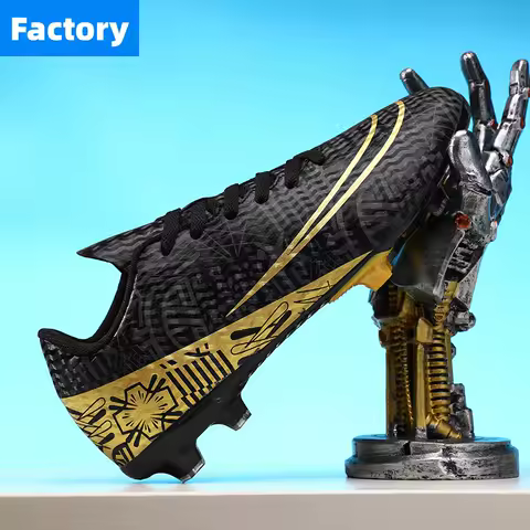 Professional Men Ankle Football Boots Outdoor Grass Cleats Unisex Soccer Shoes Long Spikes FG/TF Football Shoes Chuteira Society