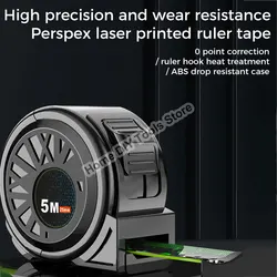 3/5/7/10M High-Precision Tape Measure Self Locking Fluorescent Stainless Steel Tape Measure Measuring Tool Widened Meter Ruler