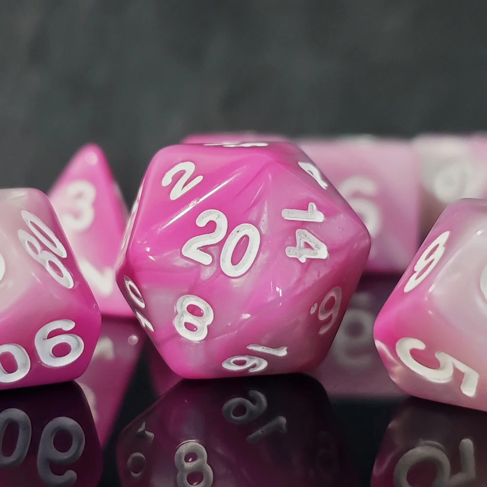 7Pcs Red White Marb…