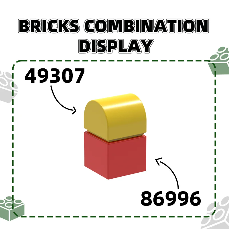 416Pcs/Lot  49307 1x1x2/3 Double Curved Top Building Blocks MOC Slope Accessories Compatible with Brick Children Toys Gift Box