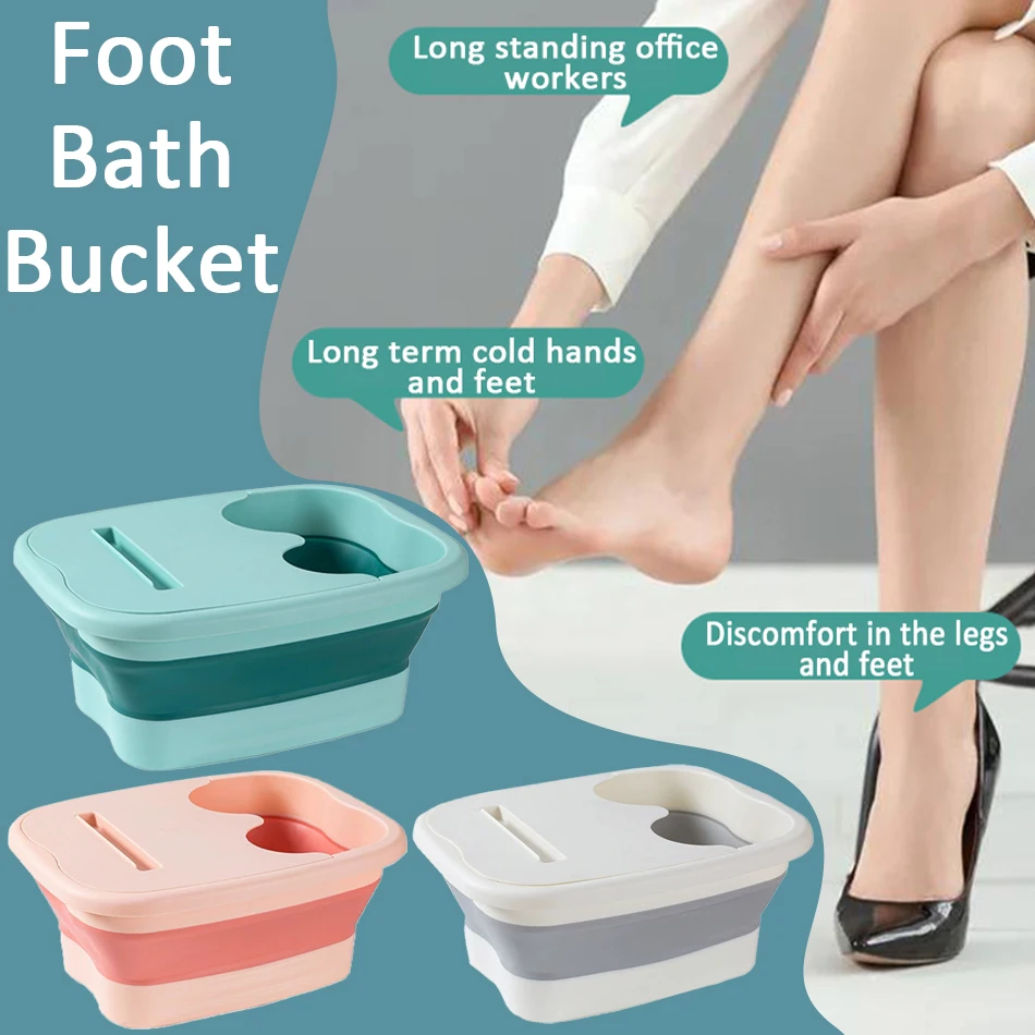 

Foldable Foot Bath Tub–Portable, Covered Basin With Ergonomic Design, Silicone Thickening Suitable For Travel And Home Use