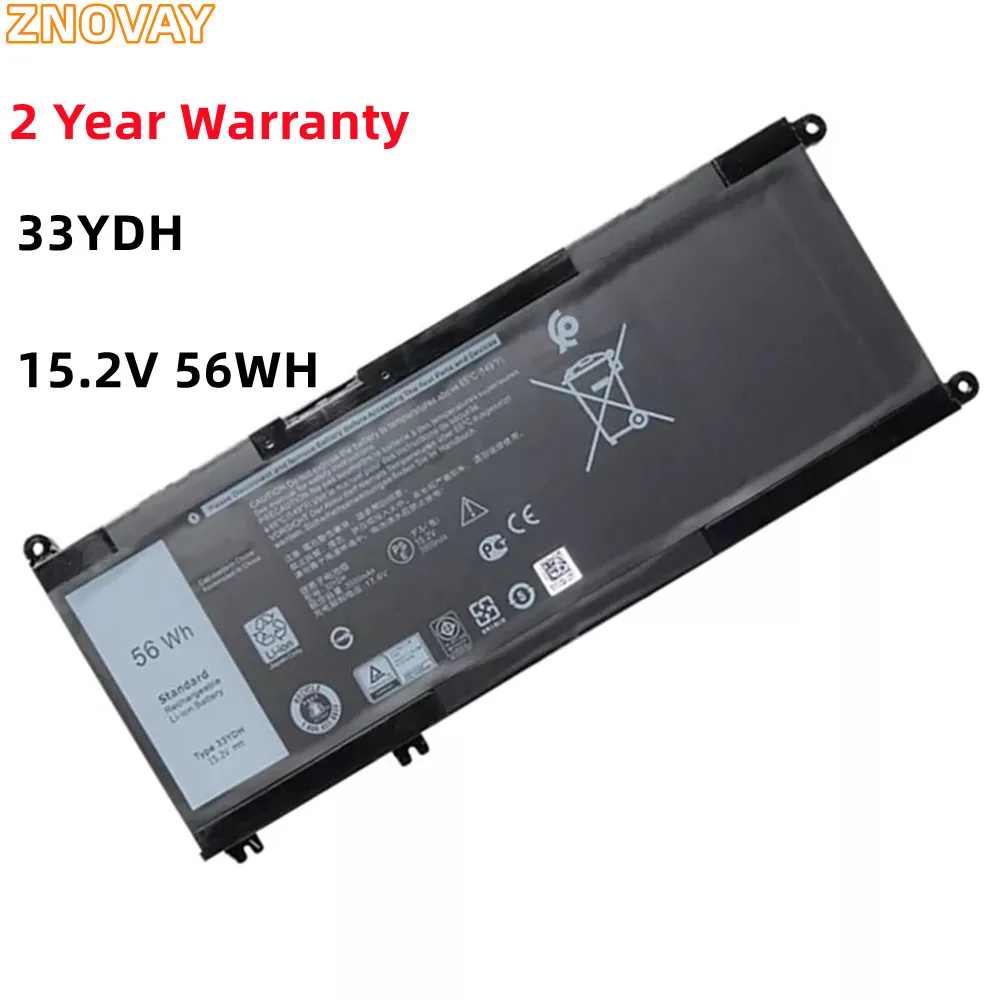 

ZNOVAY 33YDH Laptop Battery for DELL Inspiron 17 7778 7779 7773 15 7577 G3 15 3579 5587 17 3779 7588 P30E Series 15.2V 56WH