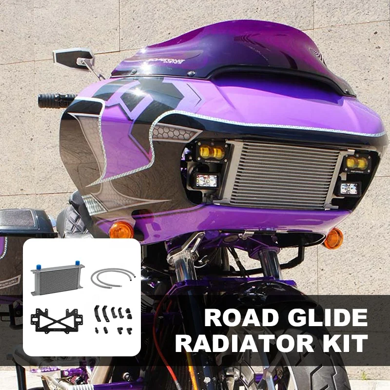 High-Performance Radiator Cooling Kit for 2017-2023 Road Glide Models Enhanced Cooling System Easy Motorcycle Accessories