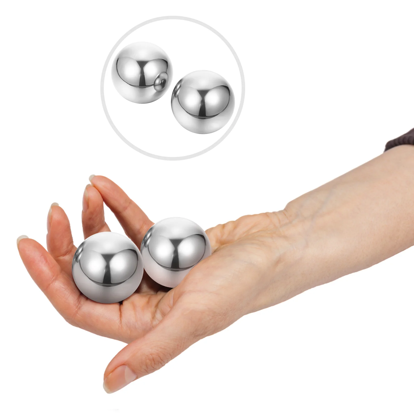 

2 Pcs Stress Ball Stainless Steel Fitness Massage Bicycle Bearings Suction Hand Balls