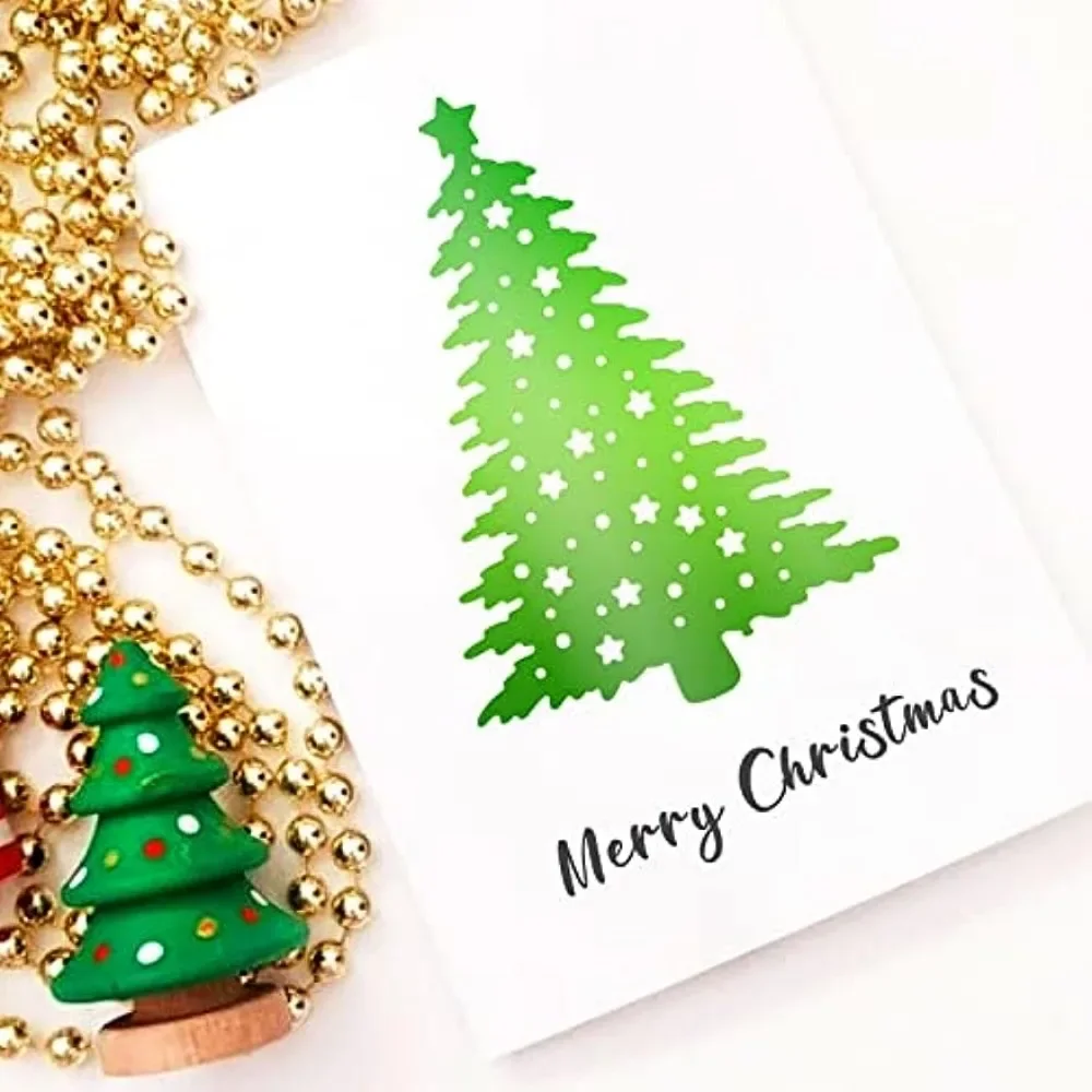 Christmas Tree Hot Foil Plate for DIY Foil Paper Christmas Words DIY Foil Embossing for Scrapbooking Decor New Year Cards Making